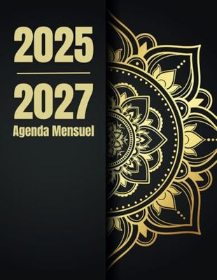 Agenda mensuel 2025-2027: Planificateur 3 ans, pour janvier 2025 à décembre 2027, Calendrier Organisateur 36 Mois A4, Mandala