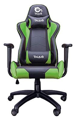 Talius Gecko V2 Chaise de gaming professionnelle, ergonomique, basculante, mousse haute densité, base et roues Nylon, gaz Classe 4 Idéal pour les enfants et les adultes pour les jeux, le bureau, le bureau (vert)