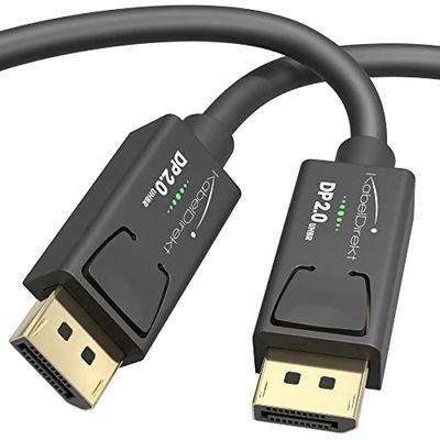 KabelDirekt - Cable DisplayPort 2.0 8K - 2m - Cable DP 2.0 con blindaje especial A.I.S. para PC de juegos/laptops de juegos y alta resolución 4K / 8K o super rápido 144Hz, 240Hz o 360Hz