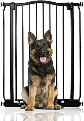 Bettacare Extra Tall Curved Top Gate, 71cm - 80cm, Matt Black, 100cm Tall, Pressure Fit Pet Gate for Dog and Puppy, Easy Installation