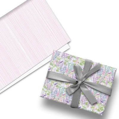 Glick Luxury Flat Wrap - Three Sheets Double Sided Foxglove Wrapping Paper for Any Occasion