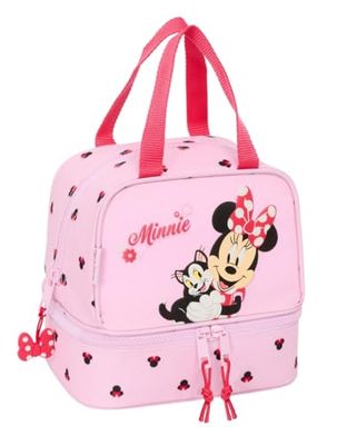 Safta MINNIE MOUSE NAIVE - Porte-goûter, qualité et résistance maximale, porte-repas, loisirs, goûter et petit déjeuner, 20 x 15 x 20 cm, rose clair, M, Décontracté