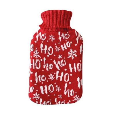 Warmwaterkruik 2 l rubber/kerstbreisel rood