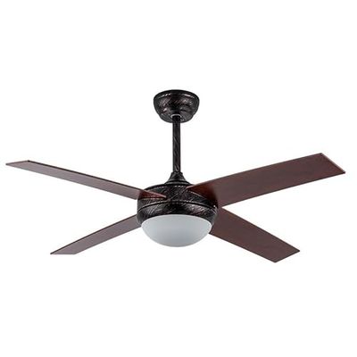 Eden pulse Bruine ventilator, 4 vleugels, walnoot, 2 E27-lampfittingen, afstandsbediening, 35/45 x 116,8 x 116,8 cm
