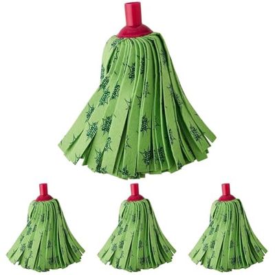 Scotch-Brite Fiocco Lavapavimenti con Testa Triangolare Innovativa, Verde - Pulizia Profonda degli Angoli Difficili, Alta Assorbenza, Attacco Universale (Confezione da 4)