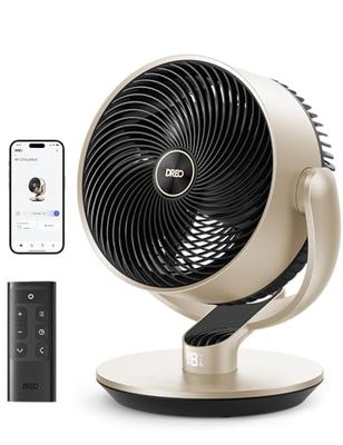 Dreo Smart Fans for Home Bedroom, 11 Inch, Air Circulator Fan with Remote/WiFi/Voice Control, 25dB Quiet DC Room Fan, 120°+90° Oscillating Fan, 6 Modes, 9 Speeds, 12H Timer, Works with Alexa/Google