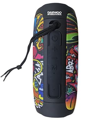 Daewoo Altoparlante Bluetooth DBT-25B | Altoparlante wireless portatile | Altoparlanti USB Bluetooth | LED RGB | Potenza 16 W | Funzione mani libere | Colore Grafti