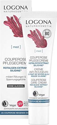 Creme de cuidados Bio Couperose de LOGONA Naturkosmetik para peles propensas a couperose com a substância ativa SILIDINE de algas vermelhas, cuidado facial calmante e nutritivo intenso, natural e