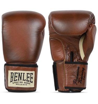 Benlee bokshandschoenen van leer, premium training, bruin/zwart/beige, 45 ml