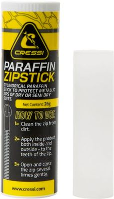 Cressi Paraffin Zipstick Paraffinpinne för att skydda metallgångjärn torra eller halvtorkade våtdräkter, färglös, 26 g, unisex vuxen