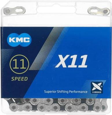 KMC Unisex's X11 ketting, zilver/zwart, 114 schakel