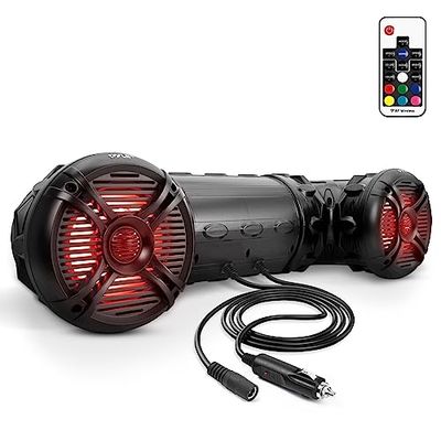 Pyle Altoparlanti Bluetooth da 800 Watt, Casse Audio Amplificate da 16,5 Centimetri con Luci LED Multicolore, Cassa Bluetooth Impermeabile per Uso Esterno