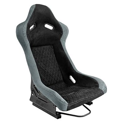 Sedile Sportivo 'LV' - Nero/Grigio - Schienale Fisso in Poliestere - incl. Slitte