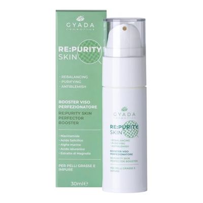 GYADA COSMETICS, Re:Purityskin Ansiktsförstärkare, koncentrerat ansiktsserum för fet hud, orena, blandade och akneiska trender, minskar överskott av talg, med hyaluronsyra, 30 ml