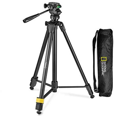 NATIONAL GEOGRAPHIC Groot fotostatief met monopod met 3-wegkop en snelsluiting, 3-delige poten, hendelsluiting, centrale rekkolom, maximaal draagvermogen 3 kg, inclusief tas, aluminium