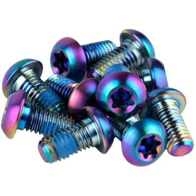 Sram, AVID Accessorio Set Viti Disco 6 Fori Titanio Rainbow 12pz Unisex Adulto, Nero, One Size
