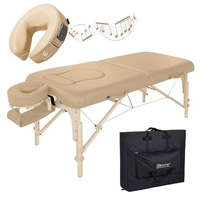 Master Massage Mobiele zwangerschapsligstoel behandelingsligstoel massagestoel borstuitsnijding buikuitsnijding met bekleding, beige, 71 cm