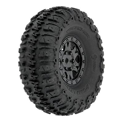 1/24 Trencher F/R 1,0 inch banden gemonteerd 7 mm zwarte impulsen (4): SCX24