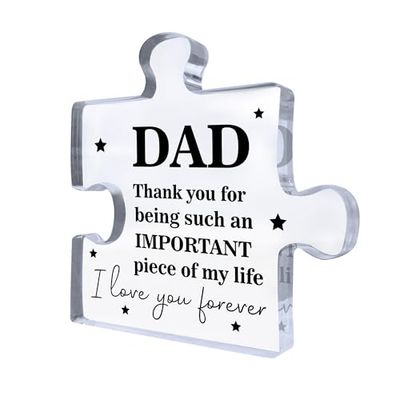 RED OCEAN Birthday - Acrylic Block Puzzle Father's Day For Dad 10x10cm - Cool Dad Presents from Daughter, Son, Mom - Heartwarming Men Birthday Ideas