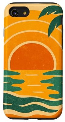 Illustrazione di estate dell'annata dell'annata di arte dell'albero di palma Custodia per iPhone SE (2020) / 7 / 8