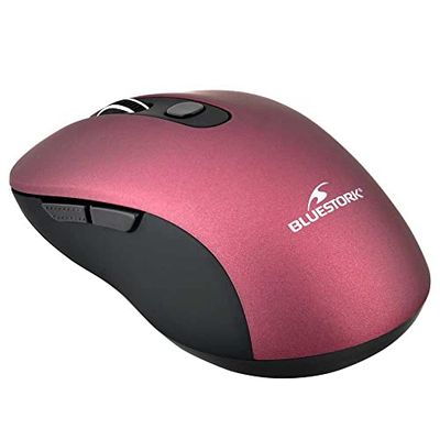 Bluestork Wireless Mouse 6 Buttons Metal Red - 2.4GHz - Up to 1600Dpi - Compatible with Windows and Mac (Purple)