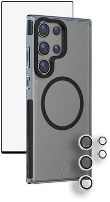 3sixT 70293 4-in-1 beschermende bundel voor Samsung Galaxy S24 Ultra/hoes displaybescherming & camera beschermingsset/incl. telefoonhoes pantserglas camera protector schokbestendig / 4-in-1 hoezenset