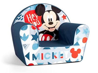 Lulabi Mickey Icon Poltroncina Bimbo, Blu, Decorata, in Cotone e Spugna, Misura 51x33xH43cm