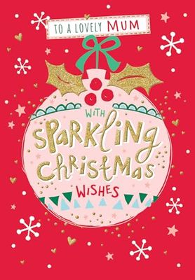 Piccadilly Greetings Moderne kerstkaart, mama, sprankelende kerst - 7 x 5 inch