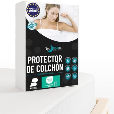 Protector Colchon 200x220 Impermeable Antiacaros Premium Oeko Tex Dreamzie - Funda Colchon 200x220 Hipoalergénico, Anti-Bacteriano