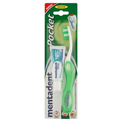 Mentadent Pocket pasta dentária dobrável viagem escova dentária Pocket equipamento