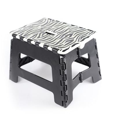 Dekton 27CM Zebra Print Step Stool, Black & White, Standard