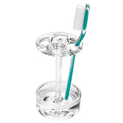 iDesign iDesign Eva Porte Brosse A dent, Grand Support Brosse A dent en Plastique, Transparent