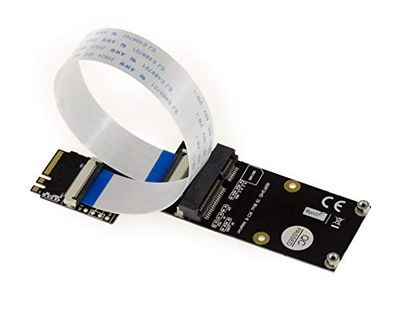 KALEA-INFORMATIQUE Extensión Tipo Riser Mini PCIe a M2 E A Key para Montar una Tarjeta WiFi Bluetooth miniPCIe en un Puerto M2 E A Key. Se suministra con manteles de 10, 20 y 30 cm.