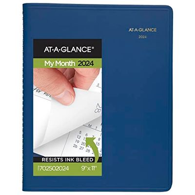 AT-A-GLANCE Fashion 2024 Monthly Planner, 9" x 11", Large, Blue (702502024)