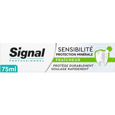 SIGNAL – Professionnel Dentifrice Sensibilité Protection minérale – Fraîcheur – 88% d’ingrédients d’origine naturelle – 75ml