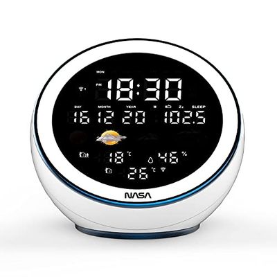 NASA - Weerstation en Bluetooth-luidspreker WSP1500 wit - 2 buitensensoren - Geleverd met netadapter