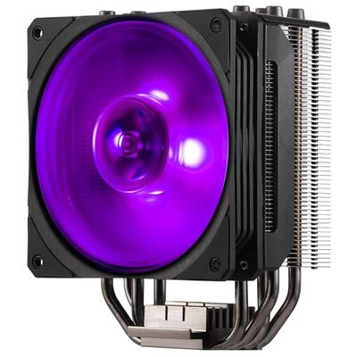 Cooler Master Hyper 212 RGB Black Edition CPU Air Cooler with LGA1700 Bracket - 4 Continuous Direct Contact Heat Pipes with Fins, SF120R RGB Fan, Optional Push-Pull Fan Configuration - Black RGB