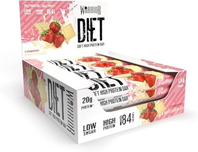 Warrior Diet Bars Strawberry & White Choc 12X55G