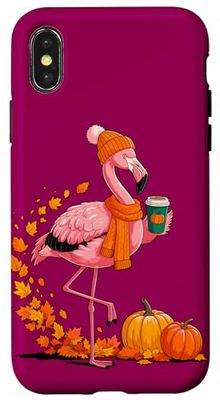 Automne Flamant Rose Pumpkin Spice Ambiance Festivités Coque pour iPhone X/XS