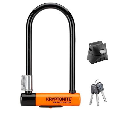 Kryptonite New-U - Evolution , Blocco Disco Evolution Standard con Supporto Flexframe-U Unisex – Adulto, Arancione, 10 x 22.9
