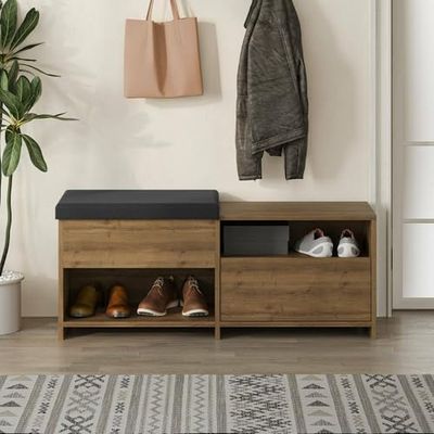 Dmora Denebola Shoe Rack, Multi-Purpose Entrance Cabinet, Shoe Cabinet, 120 x 41 x H 51 cm, Oak