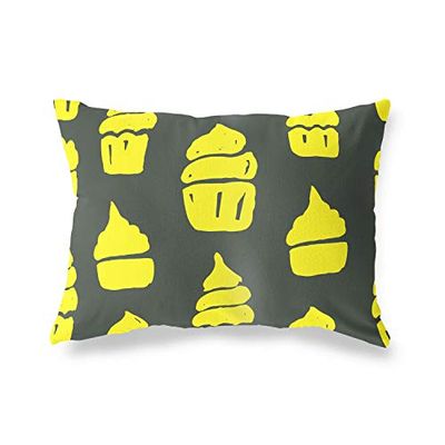 BonaMaison Neon Geel-Rook Decoratieve Kussensloop, Kussenhoezen Bank, Decoratieve Kussenhoesjes, Kussensloop; Sofa, Slaapkamer, Kantoor, Auto 45x60 Cm - Ontworpen en vervaardigd in Turkije