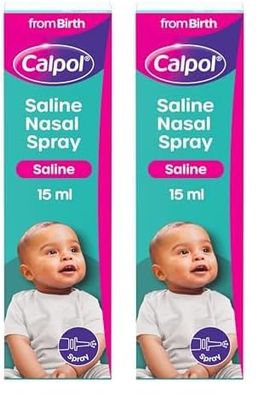 Calpol Saline Congestion Relief Nasal Spray, 15ml (Pack of 2)