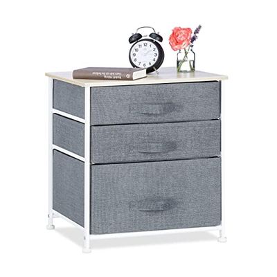 Relaxdays Cómoda multiusos com 3 gaveta, placa de fibras, 53 x 48 x 40 cm