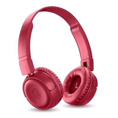 Music Sound - VIBED – Cuffia Bluetooth con Padiglioni Girevoli e Pieghevoli – Archetto imbottito per Massimo Comfort di Utilizzo – Play Time 35 Ore – Rosso