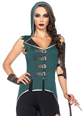 Leg Avenue 85468 - Rebel Robin Hood-Kostüm, Größe XS, EUR 32-34, schwarz/grün