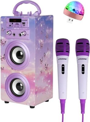 DYNASONIC 3º Generazione Microfono Karaoke Bluetooth, Regalo per Bambini, Giocattolo per Ragazzi, Modello 025-18 LUZ