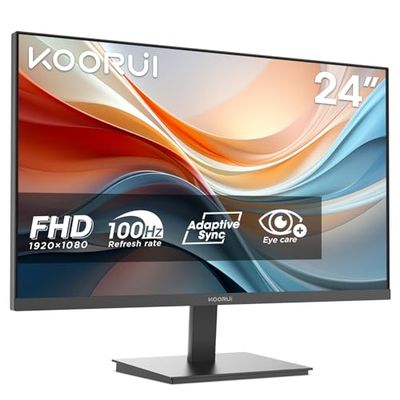 KOORUI E2412F 24-calowy monitor PC, FHD 1920 x 1080 100Hz, Adaptive Sync HDMI 1.4, Eye Care, Tilt -5° do 15°, VESA 100 x 100mm