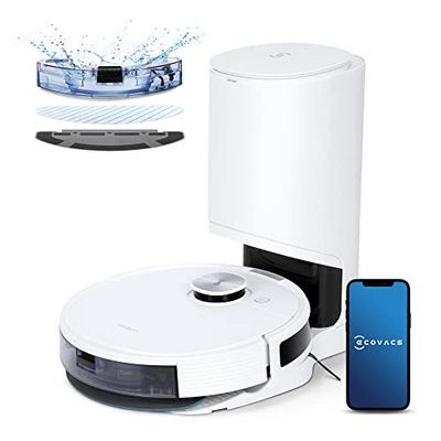 ECOVACS DEEBOT N10 PLUS Robotstofzuiger met Mop 4300Pa, Automatisch Leeg Station, 300 min, 400 m², TrueMapping 2.0 dToF Lasernavigatie, Tapijtdetectie, Nauwkeurig Schoonmaken op Maat, No-go Zones