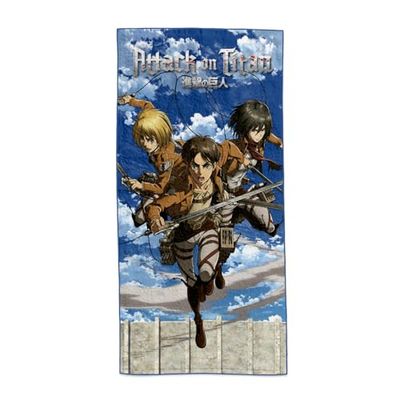SAKAMI - Attack on Titan - Eren, Mikasa & Armin - Toalla de Playa, Toalla de Playa - 150 x 75 cm - Original y con Licencia
